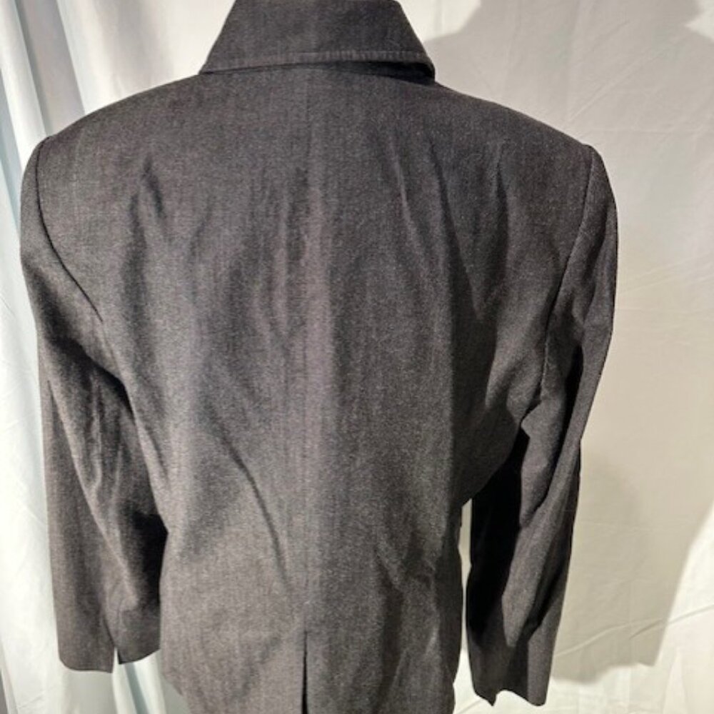 Kasper ASL Black Denim Tailored Blazer Women’s Size 12 Structured Career Jacket - Picture 3 of 11